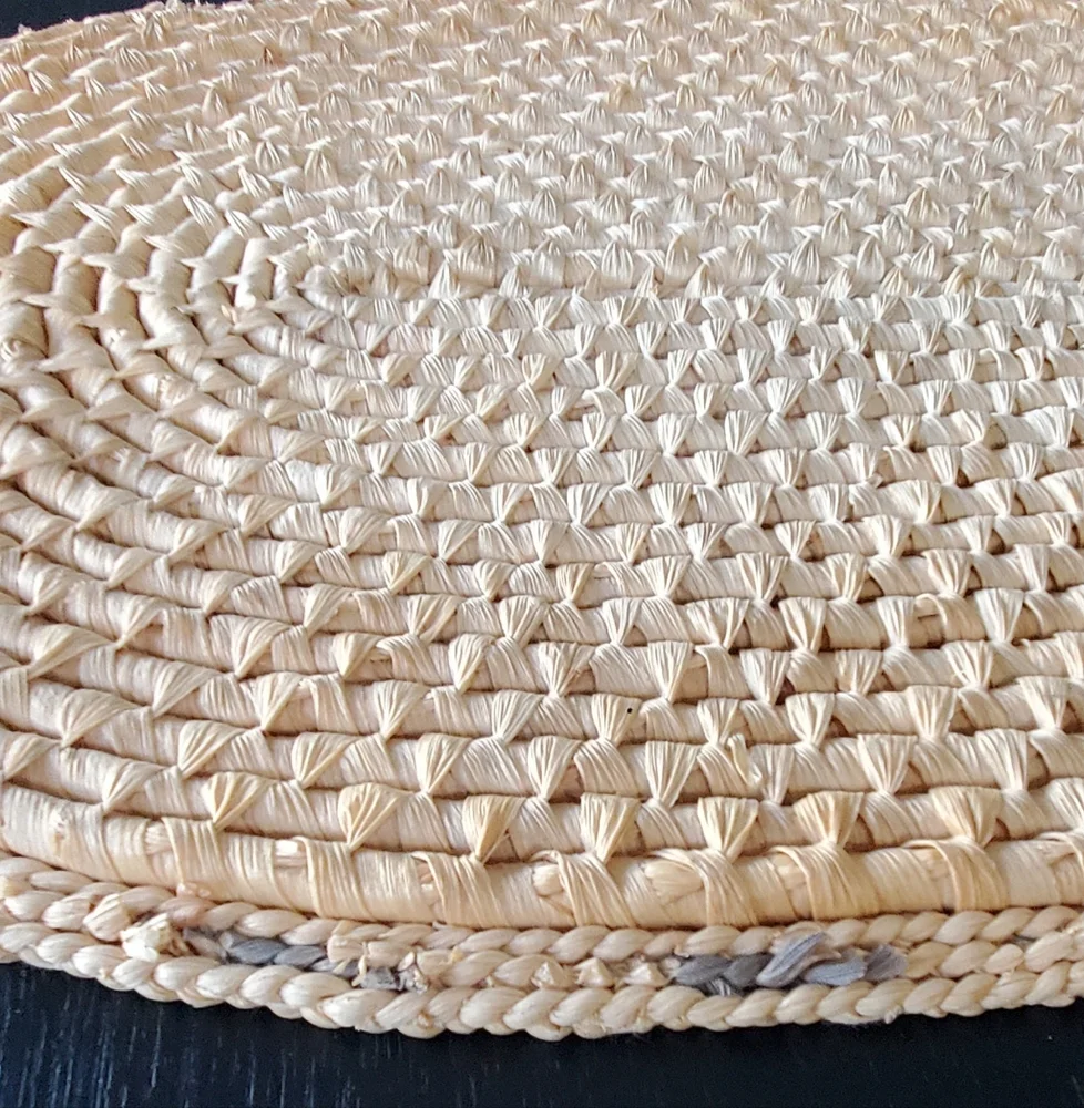Boho 6 Thick Oval Woven Table Placemats, Natural, 12